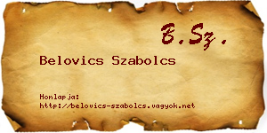 Belovics Szabolcs névjegykártya